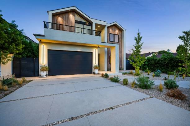 istock Modern two-story house with sleek design. 2178091017