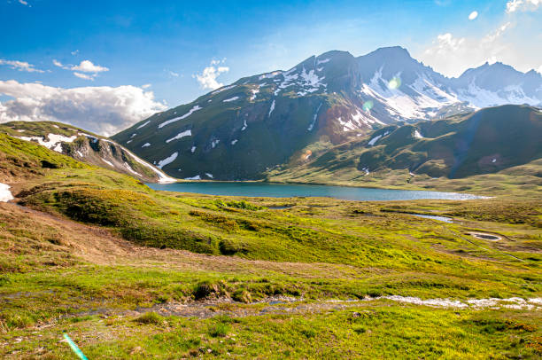 Alpine lake close to Splugen pass -  Between Switzerland and Italy..