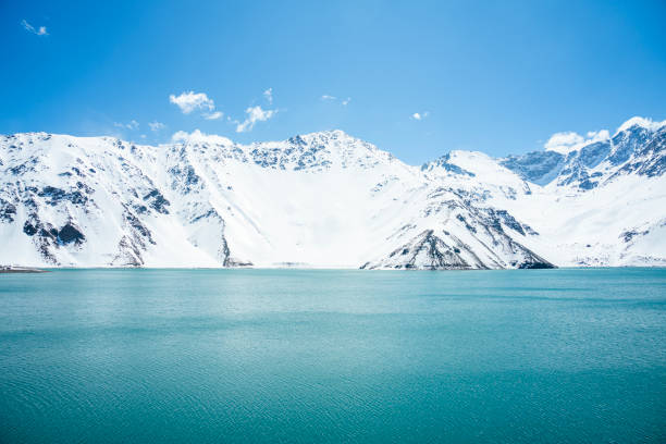 Aerial view of Rio Yeso Reservoir, Chile