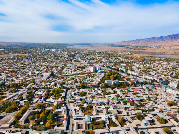 istock Penjikent city aerial panoramic view in Tajikistan 2178096310