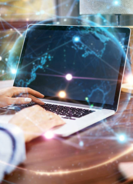 istock Young woman working with a laptop. Global networking 2178098683