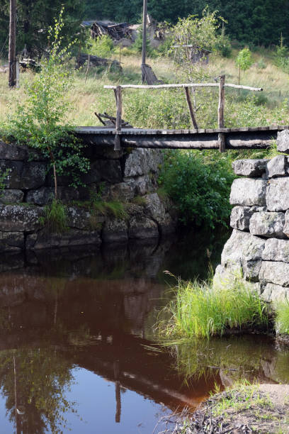 istock view of a wooden bridge over a mountain river 2178100827