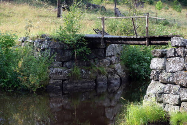 istock view of a wooden bridge over a mountain river 2178100828