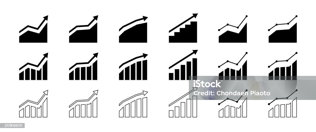 Growth Flow Graph Growth Graph Vector For Finance Economic And Business Report Static ...