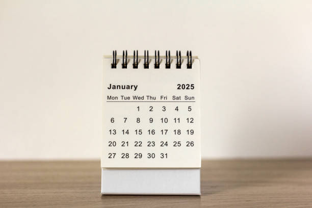 istock On the table - January 2025. Desk calendar for planning and organizing time. 2178110220