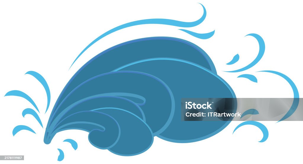 Single Cartoon Wave Cartoon Ocean Wave Splash Illustration Stock Illustration - Download ...