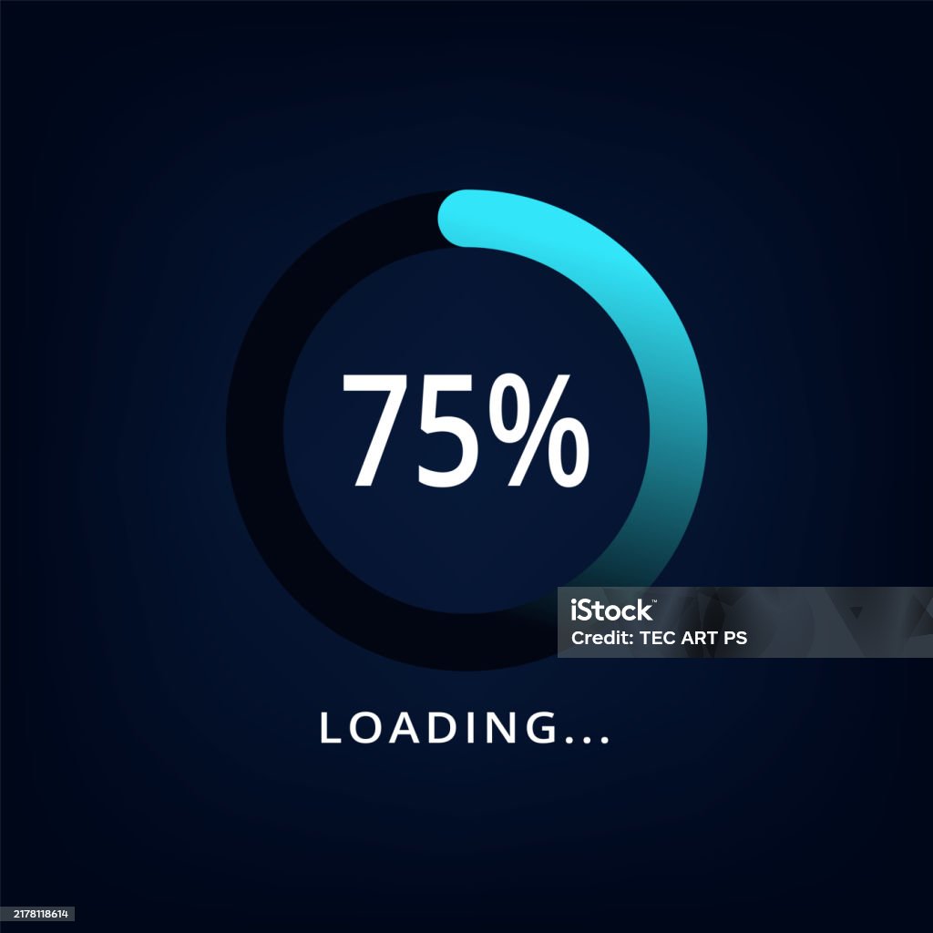 Loading 75 Loading Bar 75 Progress Stock Illustration - Download Image Now ...