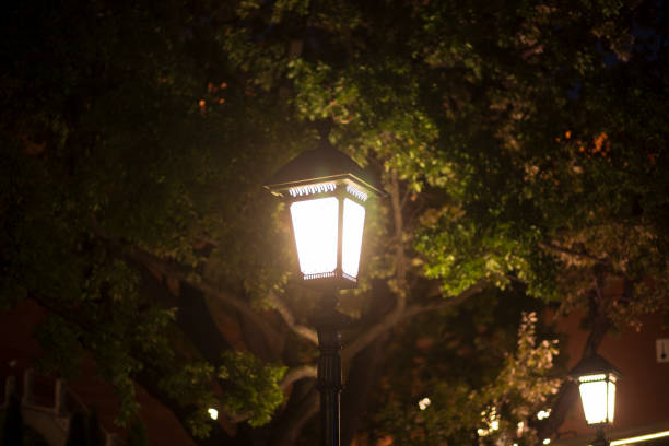 istock Lantern lighting in the night city.Night city. 2178119939