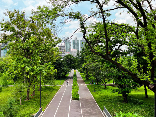 istock Long cycling and running track in Bangkok 2178124185
