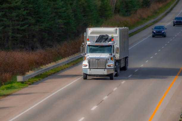 istock Heavy truck on a Canadian highway 2178125303