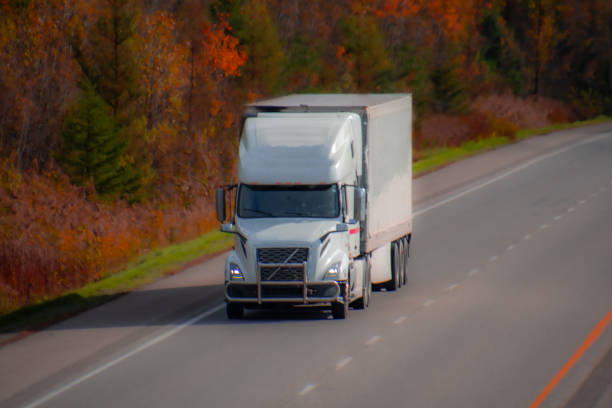 istock Heavy truck on a Canadian highway 2178125313