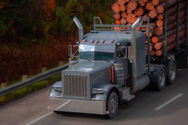 istock Heavy truck on a Canadian highway 2178125351