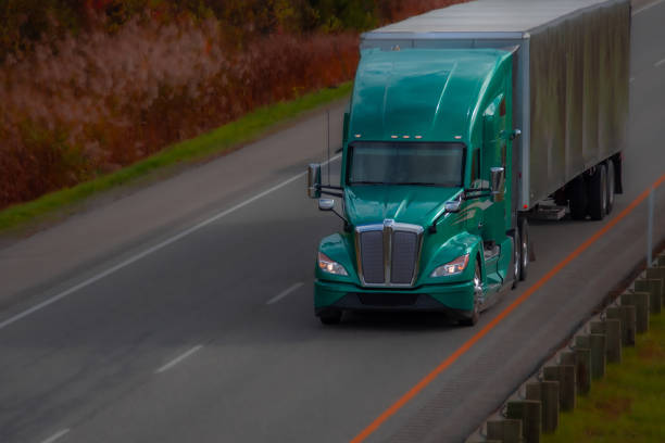 istock Heavy truck on a Canadian highway 2178125392