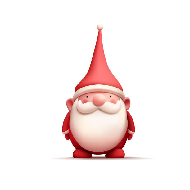 istock 3D, cute Santa, gnome character. Little Santa in a red suit. icon Festive character for celebrating Christmas, and New Year. Vector 2178127217
