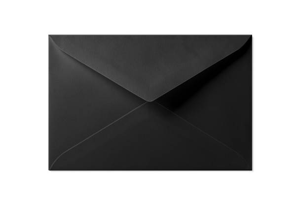 istock Opened black paper envelope mockup isolated on a white background. 2178130338