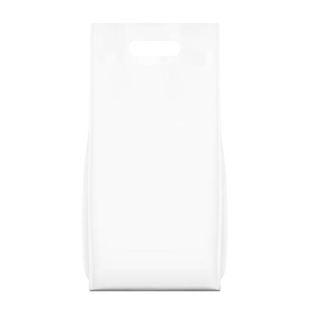 istock Realistic stand bag with hole handle mockup for chemical products, cat litter, pet food. 2178132183