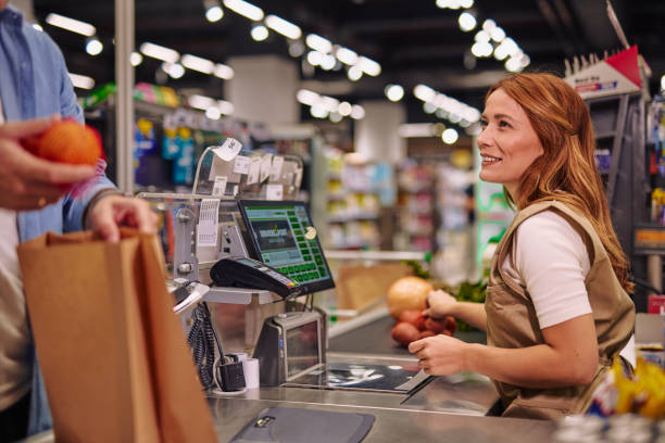 istock Cashier working at a super market 2178134464