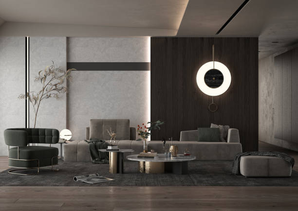 istock 3D RENDER OF LUXURY HOME INTERIOR LIVING ROOM 2178136866