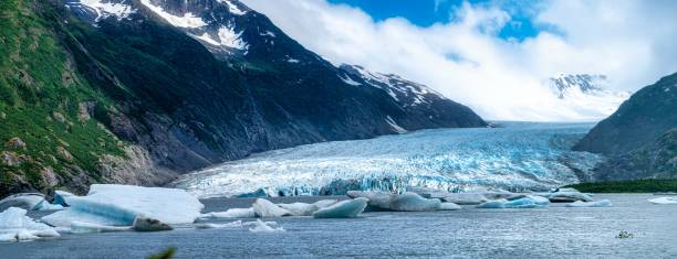 istock Glacier with Icebergs and Mountains 2178137116