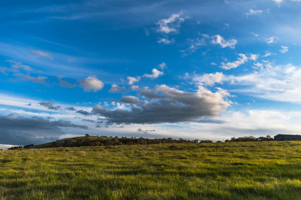 Sunset and clouds over the countryside on the outskirts of Blayney in the Central West of NSW, Australia.
