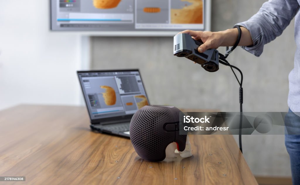 Engineer Scanning A 3d Model At A Tech Lab Stock Photo - Download Image ...