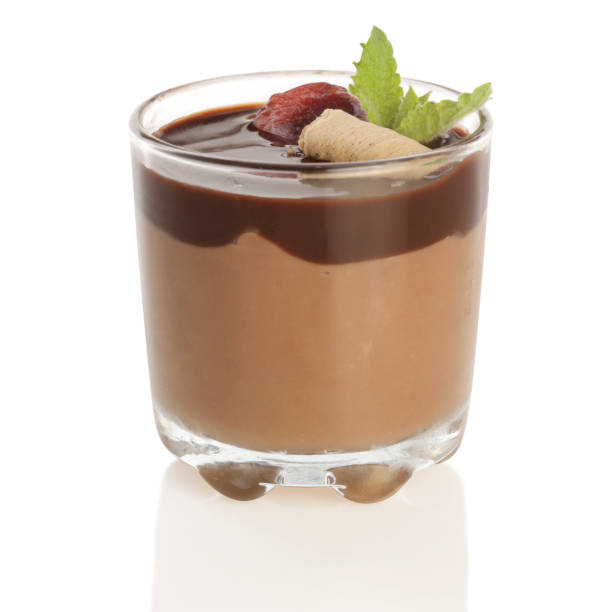 istock chocolate dessert in transparent glass, studio light 2178148468