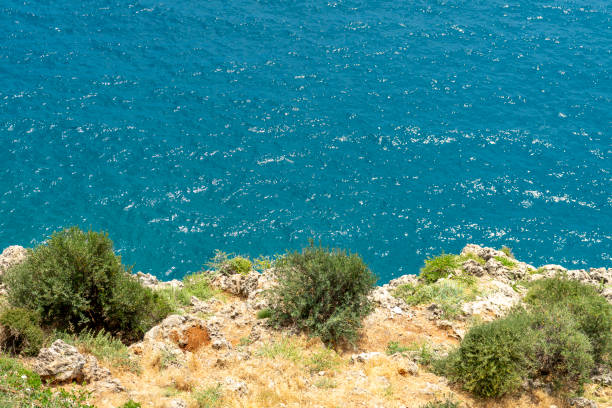 The blue sea and the cliff