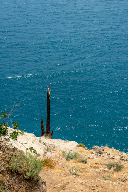 The blue sea and the cliff