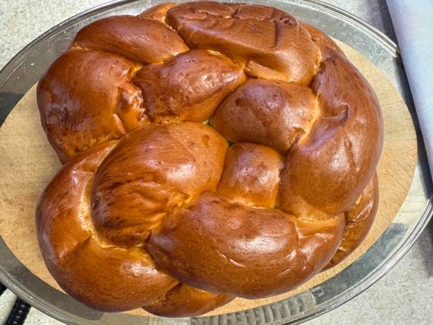 Homemade round challah