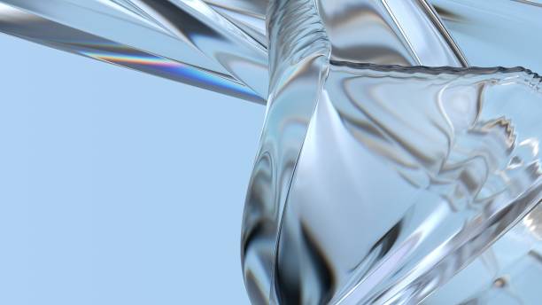 istock An abstract background featuring a transparent plate with twisted glass, showcasing a delicate and elegant modern 3D rendering. 2178155734