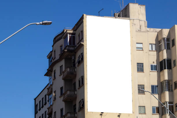 istock Large blank billboards on facade of the building 2178155810