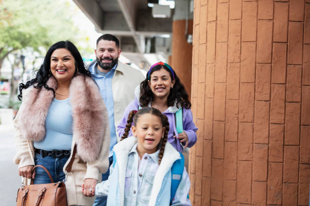 istock Family leaving train station going to school and work 2178155945