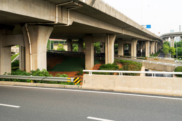 istock Highway overpass modern city skyline background 2178156416