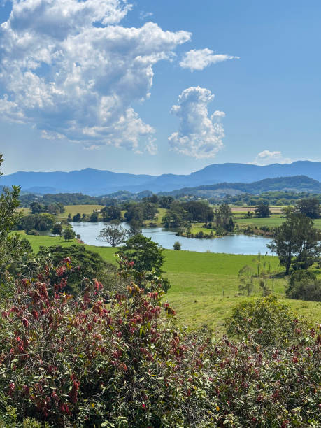 Scenic hill view at Mullumbimby, NSW, Australia in the Byron Bay hinterland