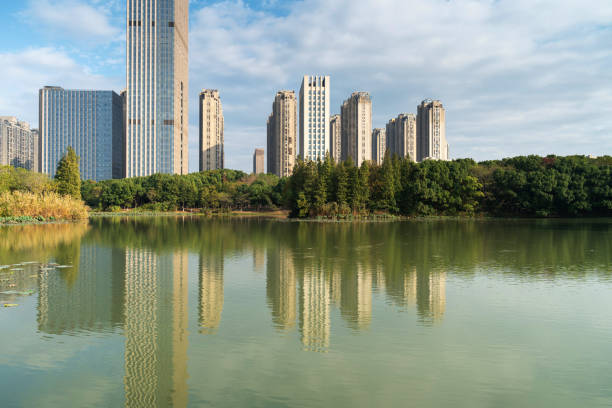 istock Lakeside modern office building in China 2178161951