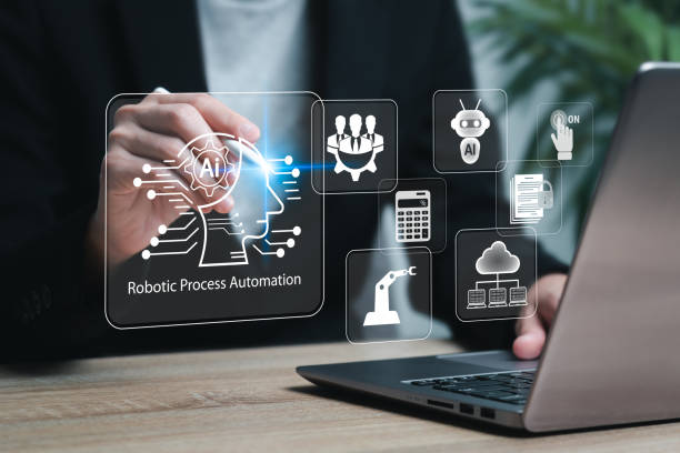 istock Robotic Process Automation, RPA concept, Businesswomen use technology Robotic Process Automation business management effective results, HR, manufacturing, Leveraging AI Learning and Analysis, Modern 2178165654