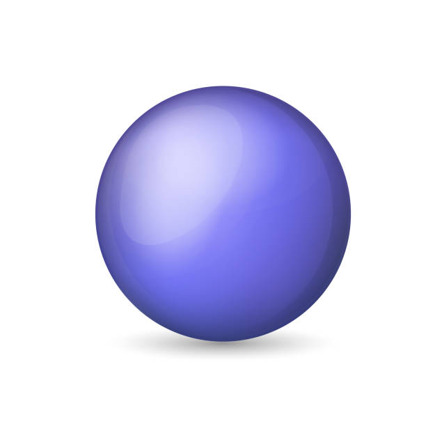 istock Glass purple ball or precious pearl. Glossy realistic ball, 3D abstract vector illustration highlighted on a white background. Big metal bubble with shadow 2178165897