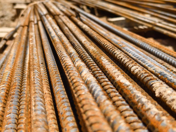 istock Sturdy steel rebars at a construction site 2178166205