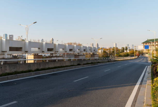 istock Empty urban road and buildings in the city 2178174221