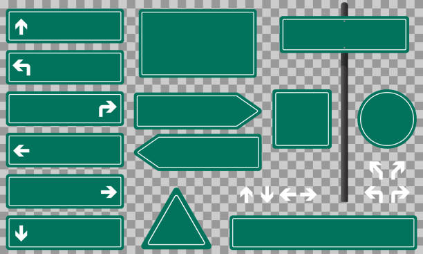 stockillustraties, clipart, cartoons en iconen met green road signs - verkeersbord
