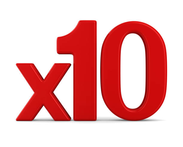 istock Red x10 symbol on white background. Isolated 3d illustration 2178175024