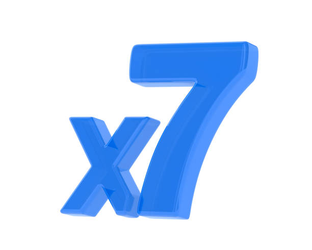 set of number blue color 3d render