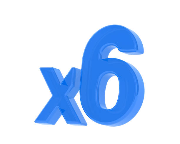 istock Blue x6 symbol on white background. Isolated 3d illustration 2178175028