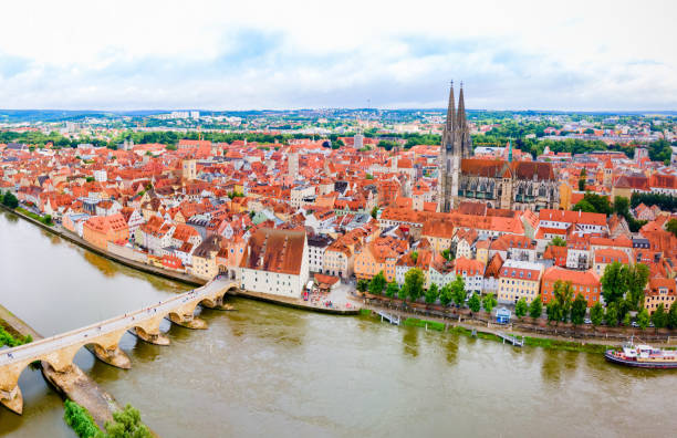 istock Regensburg city aerial panoramic view, Germany 2178175628