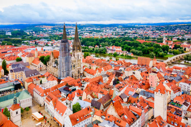 istock Regensburg city aerial panoramic view, Germany 2178175629