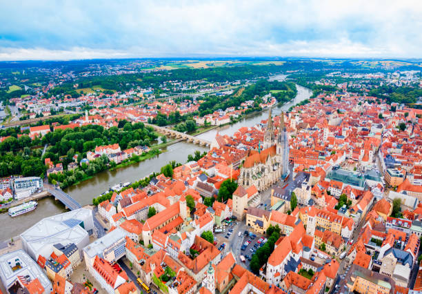 istock Regensburg city aerial panoramic view, Germany 2178175633
