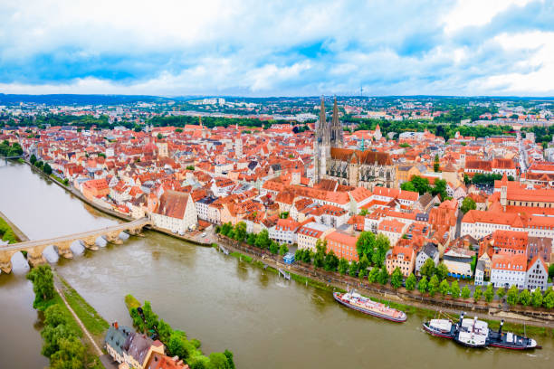istock Regensburg city aerial panoramic view, Germany 2178175640