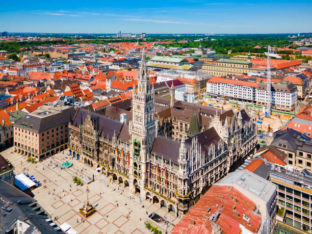 istock Marienplatz aerial panoramic view in Munich city, Germany 2178175646