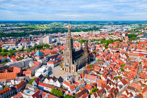 istock Ulm Minster Church aerial panoramic view, Germany 2178175650