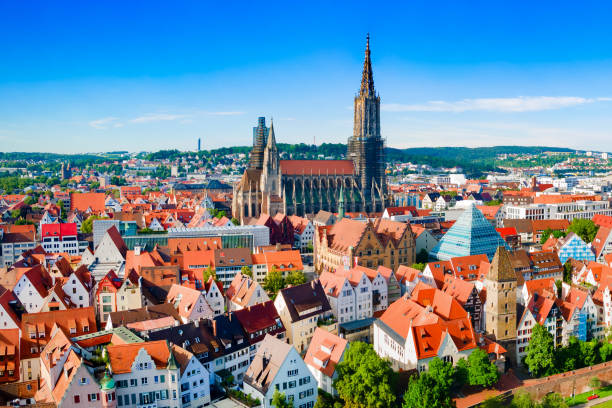 istock Ulm Minster Church aerial panoramic view, Germany 2178175651